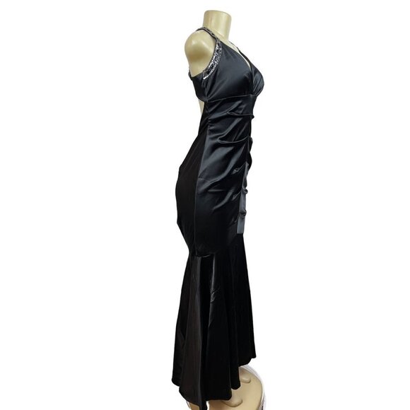 Xscape by Johanna Chen Women’s Black Evening Maxi Dress Sz 10 - Picture 8 of 13